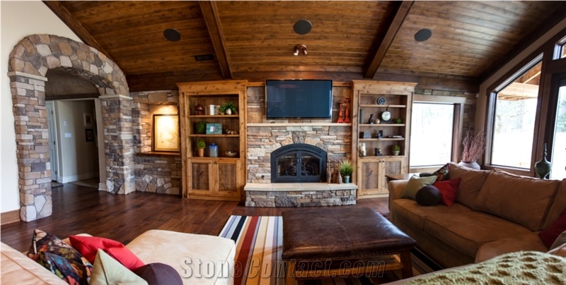 Selkirk Drystack Stone Harvest Blend Custom Hearth and Mantle