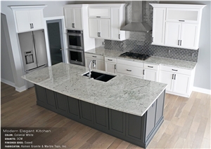 Colonial White Granite Eased Edge 3cm Kitchen Island Top, Perimeter Countertop