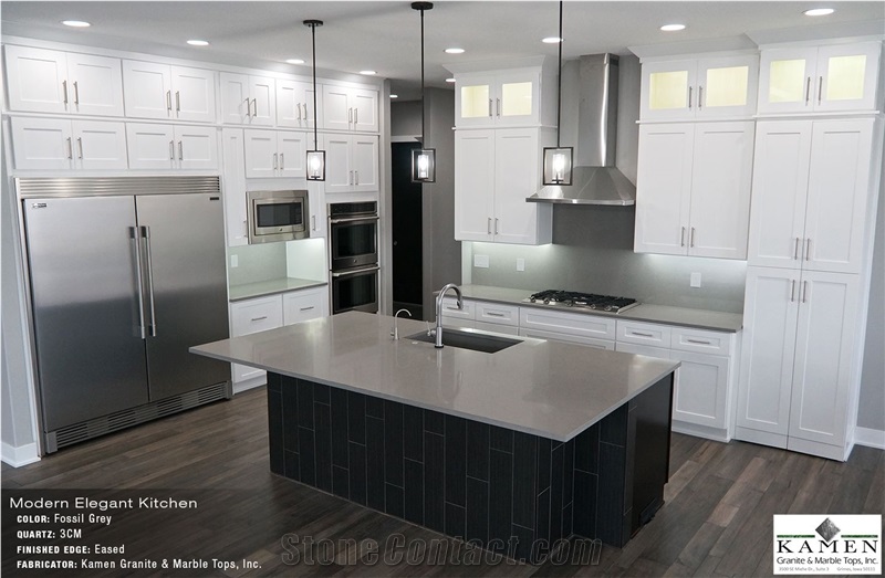 Fossil Grey Eased Edge 3cm Kitchen Countertops