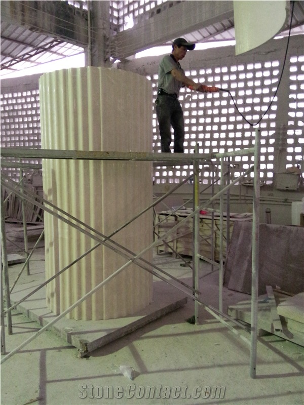 Marble Colum,House Pillars Design,Roman Pillars Column,Marble Column Pillars Caps, Beige Marble Architectural Columns,Arching Colum,Arc Marble Colum