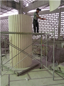 Marble Colum,House Pillars Design,Roman Pillars Column,Marble Column Pillars Caps, Beige Marble Architectural Columns,Arching Colum,Arc Marble Colum
