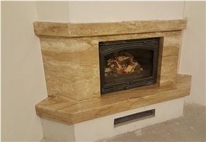 Daino Imperiale Nuvolato Marble Fireplace