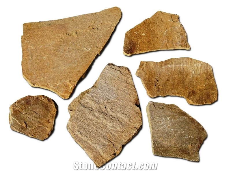 Asenovgrad Yellow Gneiss Polygonal Flagstone Tiles