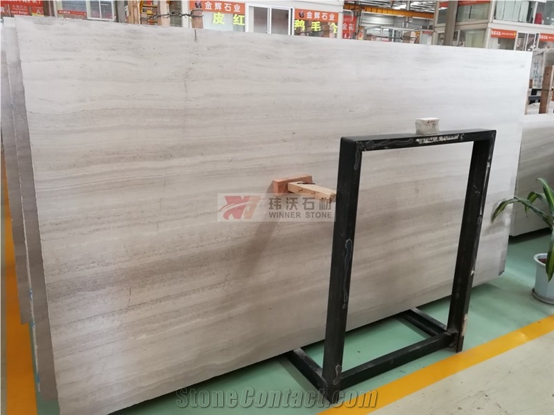 China Haisa White in White Wood Grain Marble Slabs