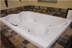 Multicolor Slate Whirlpool Tubs Surround, Deck