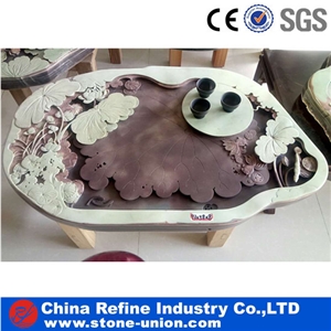 Art Slate Tea Table,Slate Classical Tea Table, Coffee Table,Slate Stone Table,,Stone Tea Trays