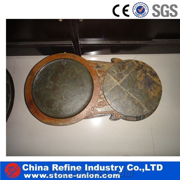 Art Slate Tea Table,Slate Classical Tea Table, Coffee Table,Slate Stone Table,,Stone Tea Trays