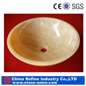 Beige Onyx Basin New Designer Stone Sink Onyx Hexagon Sink &Lighting Onyx Stone Wash Basin