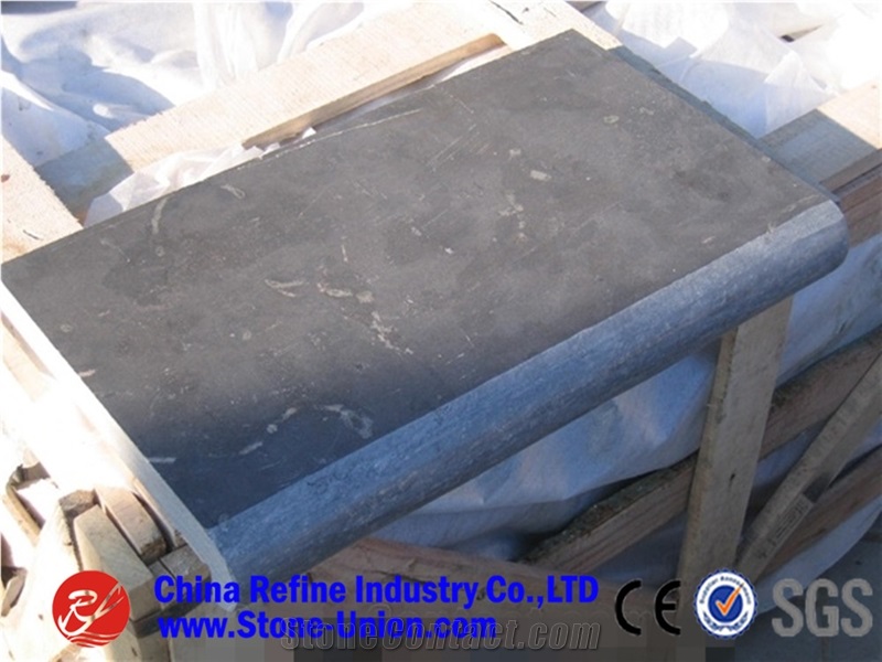 Black Blue Stone Swimming Pool Coping,Bullnose Pool Coping Paving, Pool Edge,Drop Face Pool Coping,Bluestone Swimming Pool Coping Tiles