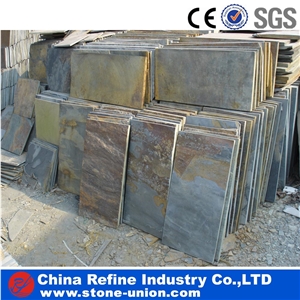 Cheaper Grey White Slate ,Mixed Colors Slate Tiles,Light Grey Slate Tile,Rusty Slate Wall Tiles ,Slate Floor Covering ,Slate Pattern on Mesh