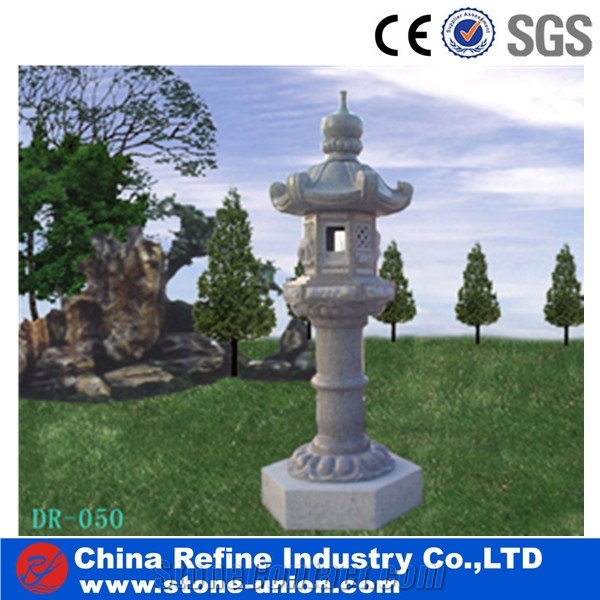 China Grey Granite Japanese Lanterns, G603 Grey Granite Japanese Lanterns,Sunset Rust Granite Garden Lantern Carving,G603 Grey Granite Garden Lanterns