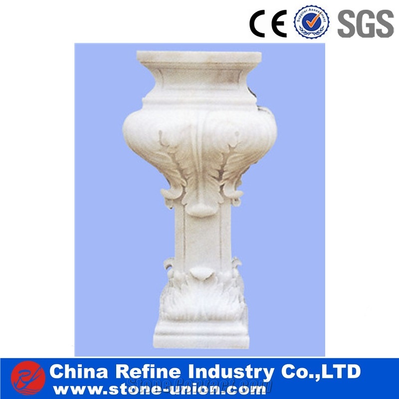 China White Marble Flower Pots,Planter Pots,Flower Vases,Flower Stand/ Stone Exterior Flower Pots,Natural Stone Outdoor Planters,Garden Vases