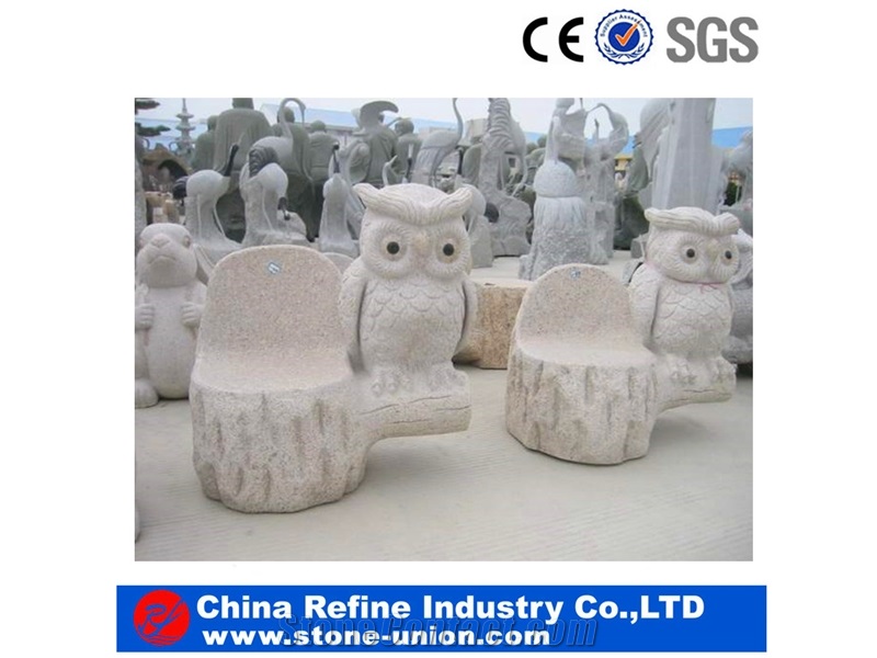 China Yellow Granite Garden Bench,Exterior Furniture,Granite Garden Bench, Outdoor Benches, Park Benches, Granite Chair, Round Stone Table Bench