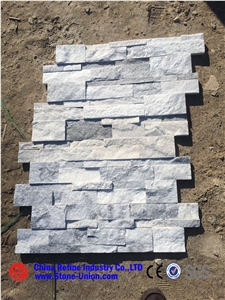 Cloud Grey Wall Quartzite Tile Staight Edges ,Culture Slate/Veneer Slate ,Grey Slate with White Quartzite Stone Cladding,White Stacked Stone Veneer