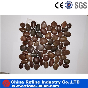 Double Surface Cut Pebble for Bathroom&Kitchen , Polished Pebble Stone Tile , Pebble River Stone Pattern for Outdoor Decoration