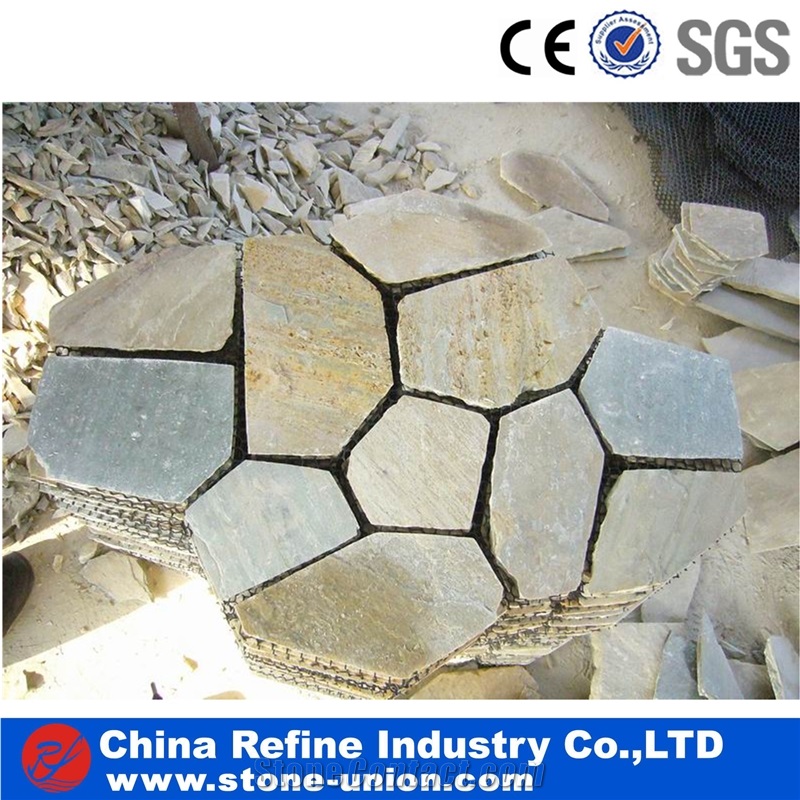 Flagstone, Irregular Flagstones, Flagstone Walkway Pavers,China Popular Cheap Rusty Brown Irregular Crazy Paving Random Flagstone for Walkway