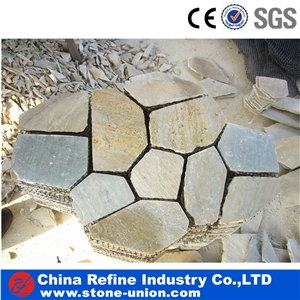 Flagstone, Irregular Flagstones, Flagstone Walkway Pavers,China Popular Cheap Rusty Brown Irregular Crazy Paving Random Flagstone for Walkway