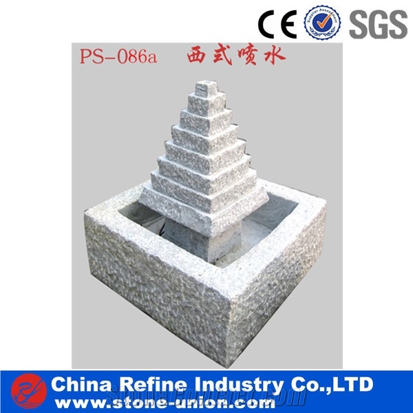 Fountain,Granite Fountain,Garden Fountain, Yellow Granite Garden Fountain, Sculptured, Ledge Stone Waterfall Fountain