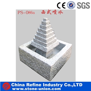 Fountain,Granite Fountain,Garden Fountain, Yellow Granite Garden Fountain, Sculptured, Ledge Stone Waterfall Fountain