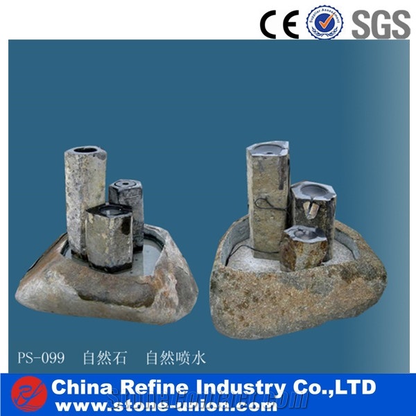Fountain,Granite Fountain,Garden Fountain, Yellow Granite Garden Fountain, Sculptured, Ledge Stone Waterfall Fountain