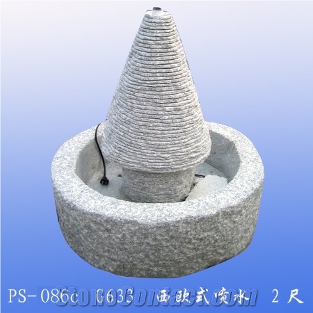 G603 Grey Granite Garden Fountains,Granite & Marble Sculptured Fountain ,Exterior Stone,Stone Garden Fountains,Water Features Exterior Fountains