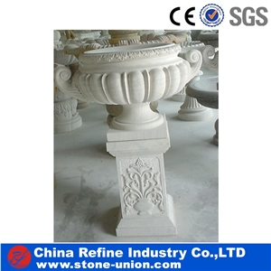 Garden Planters Pots, Flower Stand,Stone Exterior Circular Flower Pots,Natural Stone Outdoor Planters,Landscaping Planters, Limestone Planter Pots