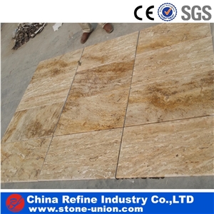 Gold Travertine Tumbled Floor Tiles, Yellow Travertine Floor Covering Tiles,Polished Travertine Flooring Tiles,Gold Yellow Travertine Tiles & Slabs