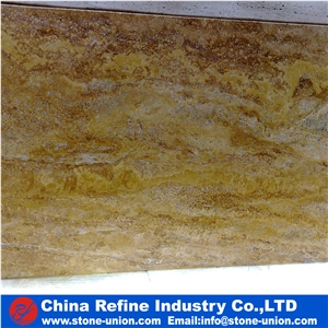 Gold Travertine Tumbled Floor Tiles, Yellow Travertine Floor Covering Tiles,, Yellow Polished Travertine Floor Tiles, Gold Travertine Tiles & Slabs