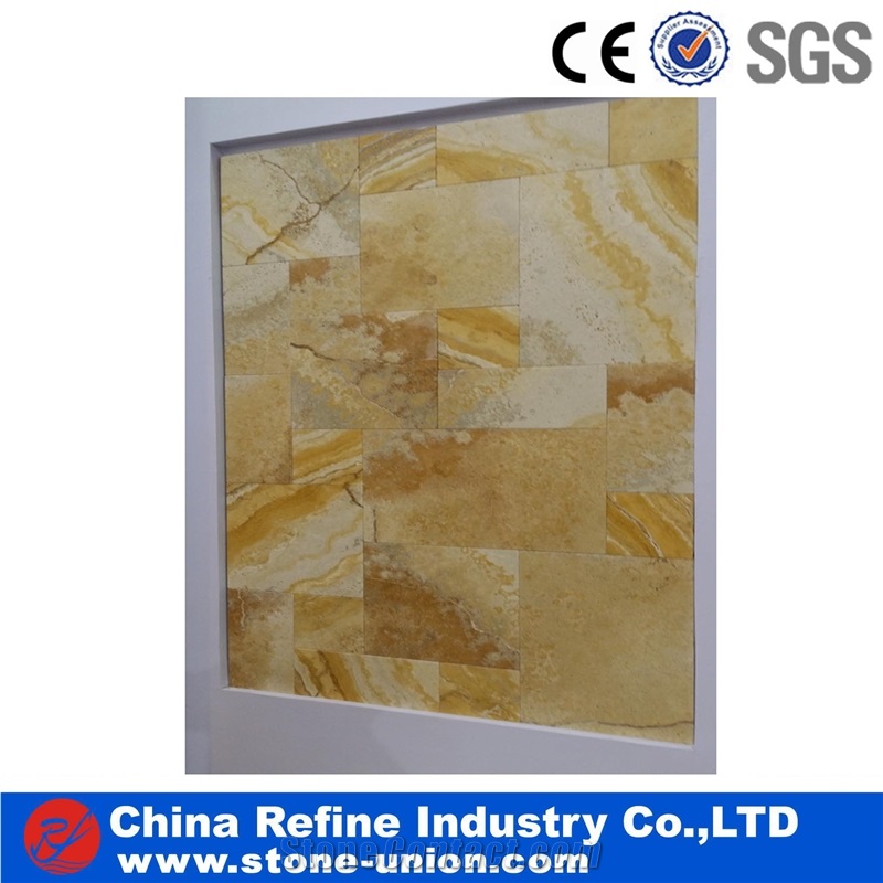 Golden Travertine Tile & Yellow Travertine Floor Tiles, China Yellow Travertine&Travertine Wall Tiles& Cheaper Henan Travertine French Pattern