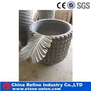 Granite Stone Outdoor Planter, Stone Flower Pot & Flower Stand for Sale, Granite Stone Cheap Planter, Flower Stand ,Exterior Flower Vase for Garden