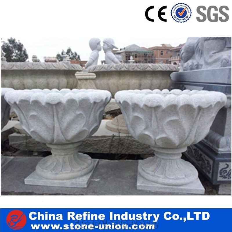 Granite Stone Outdoor Planter, Stone Flower Pot & Flower Stand for Sale, Granite Stone Cheap Planter, Flower Stand ,Exterior Flower Vase for Garden
