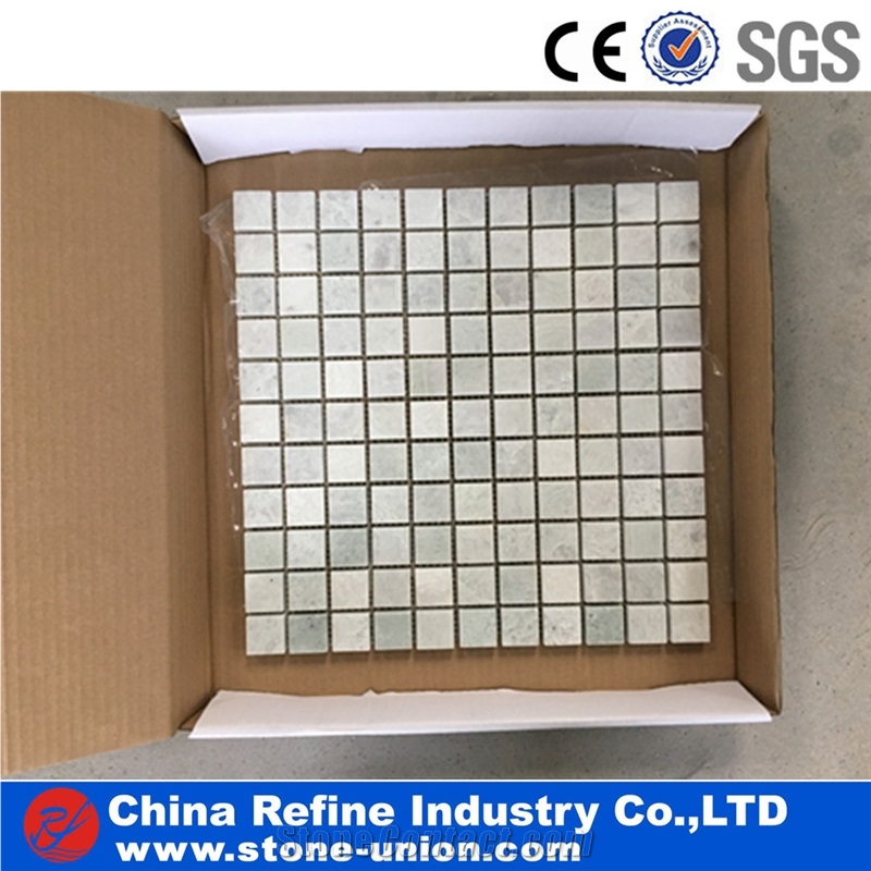 Green Marble with Italy Carrara Grey Marble Mosaic Tile Design, Flower Design Natural Stone Mosaic on Sales from China Factory,Ming Green Mosaic