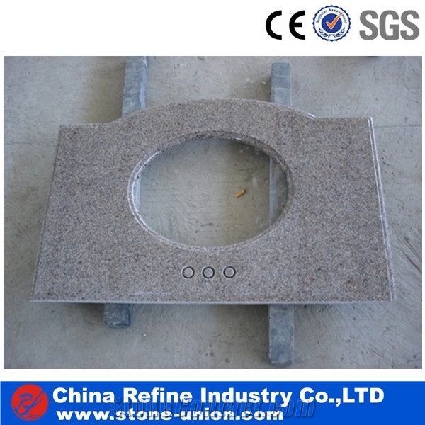High Polished Granite Bath Top,Sandy Gold Bathroom Top,Rusty Yellow Bath Design,Ming Gold Bathroom Countertop,Golden Sand Bath Prefab Tops