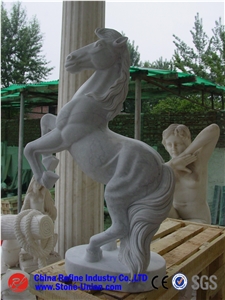 Horse Sculpture,Yellow Marble Sculpture, Garden Sculpture, Handcarved Sculpture,Animal Sculpture