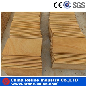 Landscape Yellow Sandstone Slab and Tile&China Yun Nan Beige Sandstone Floor Tiles& China Cheaper Sandstone French Pattern&Fossil Mint Sandstone Tiles