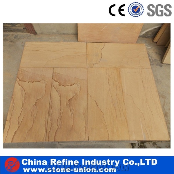 Landscape Yellow Sandstone Slab and Tile&China Yun Nan Beige Sandstone Floor Tiles& China Cheaper Sandstone French Pattern&Fossil Mint Sandstone Tiles