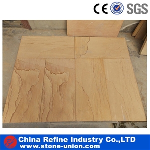 Landscape Yellow Sandstone Slab and Tile&China Yun Nan Beige Sandstone Floor Tiles& China Cheaper Sandstone French Pattern&Fossil Mint Sandstone Tiles
