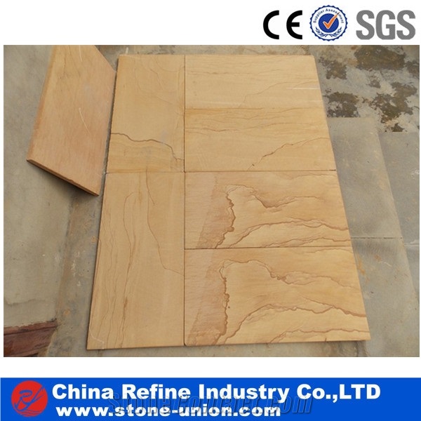 Landscape Yellow Sandstone Slab and Tile&China Yun Nan Beige Sandstone Floor Tiles& China Cheaper Sandstone French Pattern&Fossil Mint Sandstone Tiles