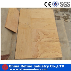 Landscape Yellow Sandstone Slab and Tile&China Yun Nan Beige Sandstone Floor Tiles& China Cheaper Sandstone French Pattern&Fossil Mint Sandstone Tiles