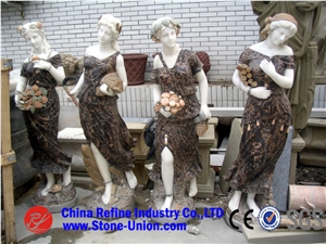 Multicolor Figure Woman Sculpture, Woman Carving Statue, Outdoor Garden Sculpture