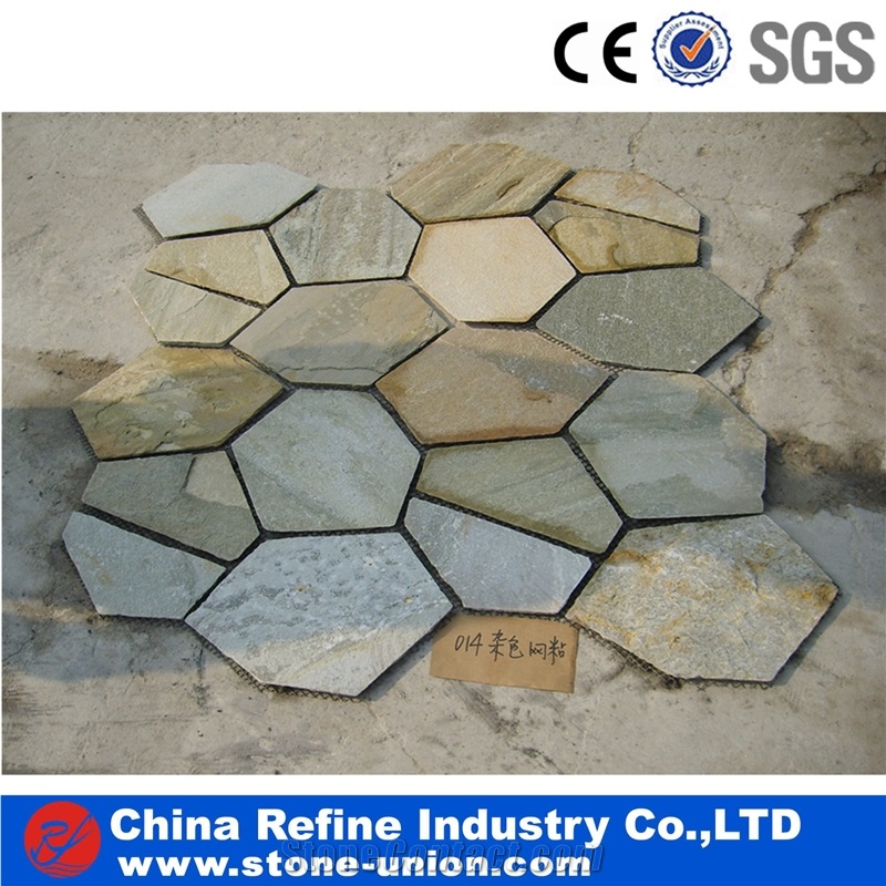 Multicolor Slate Flagstone,Rusty Slate Flagstone, Random Flagstones, Irregular Flagstone. Flagstone Road Paving , Flagstone Courtyard,Random Flagstone