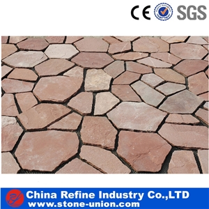 Multicolor Slate Flagstone,Rusty Slate Flagstone, Random Flagstones, Irregular Flagstone. Flagstone Road Paving , Flagstone Courtyard,Random Flagstone