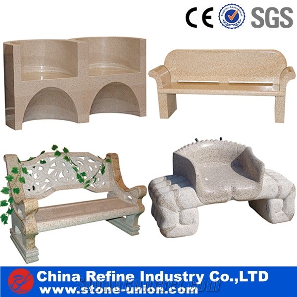 Natural Granite Table with Chairs,Landscaping Stones Bench & Table,Bench Honed Surface Rustic Sides Cheap Outdoor Stone Furniture