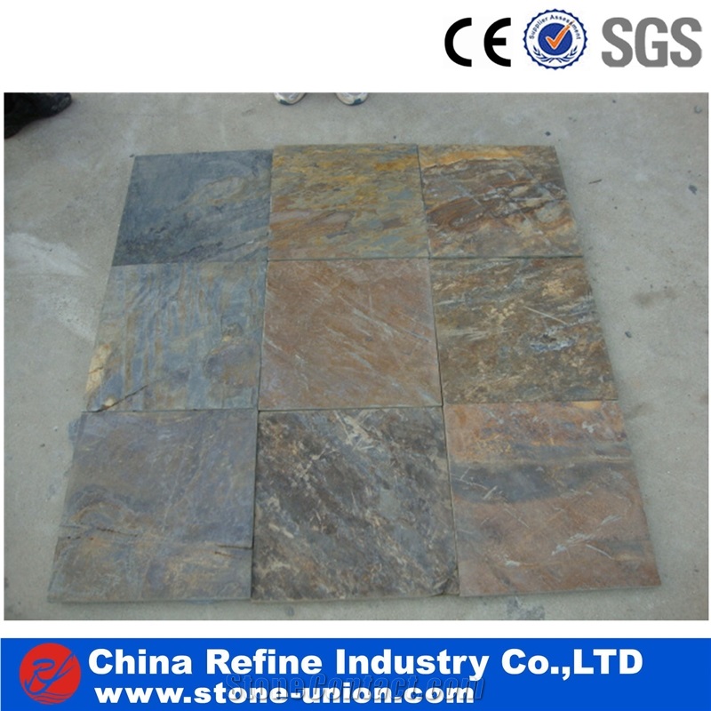 Natural Paving Stone,Rusty Slate Wall Tiles,Slate Pavers,Multicolor Slate Floor,Walkway Pavers,Chinese Rusty Slate Flooring Tiles, Wall Covering