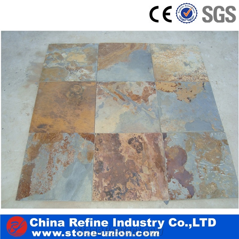 Natural Paving Stone,Rusty Slate Wall Tiles,Slate Pavers,Multicolor Slate Floor,Walkway Pavers,Chinese Rusty Slate Flooring Tiles, Wall Covering
