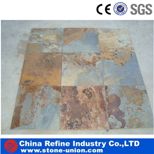 Natural Paving Stone,Rusty Slate Wall Tiles,Slate Pavers,Multicolor Slate Floor,Walkway Pavers,Chinese Rusty Slate Flooring Tiles, Wall Covering