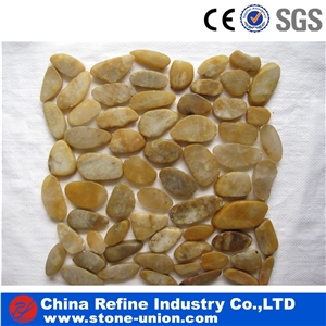 Natural Stone Mosaic for Bathroom,Black Pebble Mosaic Tile on Mesh,Double Surface Cut Pebble Mosaic,Pebble Mosaic for Bathroom&Kitchen