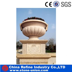 Outdoor Rectangular Stone Planter,Flower Pots,Flower Planters,Outdoor Garden Planters,Flower Carved Granite Stone Planter Pot