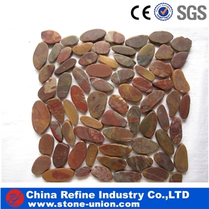 Pebble Tile Polished Pebbles Mosaic Pebble Walkway,Yellow Pebble Stone Wall Mosaic,Yellow Pebble Stone Floor Mosaic,Natural Stone Mosaic for Bathroom
