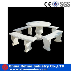 Pink Marble Garden Bench & Table,Marble Table Sets,Natural Stone Table Benches Garden Patio Table Sets, Cheap Modern Park Benches